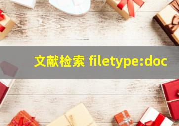 文献检索 filetype:doc